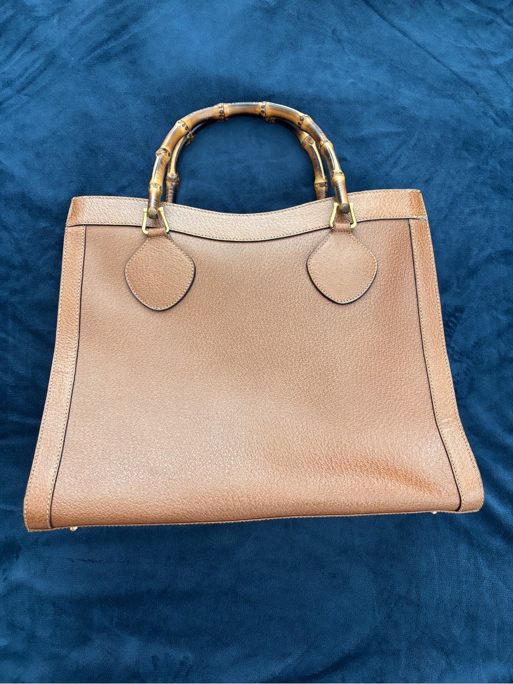 Gucci Brown Leather Tote with Bamboo Handles
